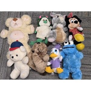 Vintage Plush Stuffed Animals Lot Furskins Baby Thistle Disney Minnie Mouse